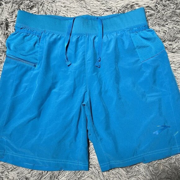 Brooks Athletic Blue Lined Running Shorts - Men’s Small Inseam 7” - Picture 1 of 16
